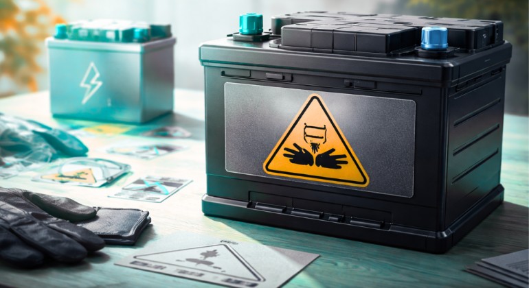 automotive batteries are an example of which hazard class